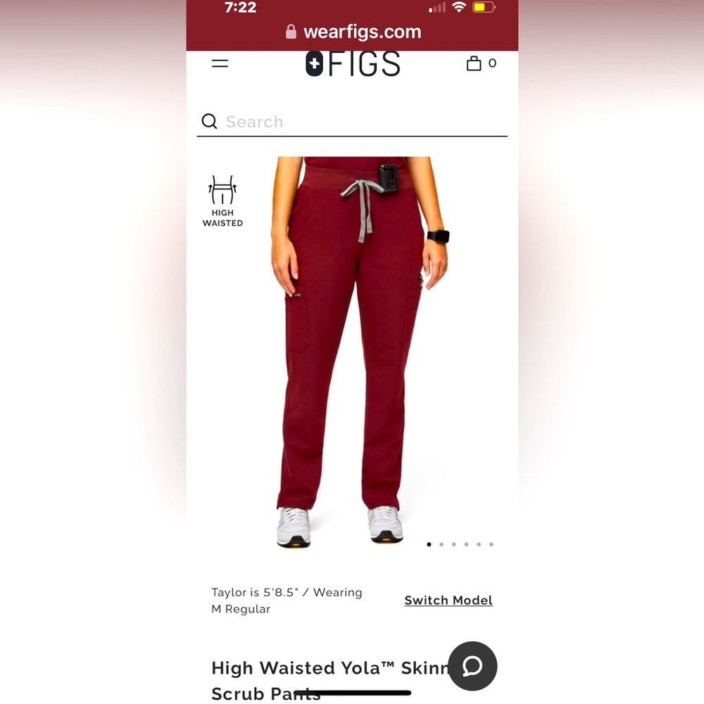 Burgundy Figs Scrub Pant